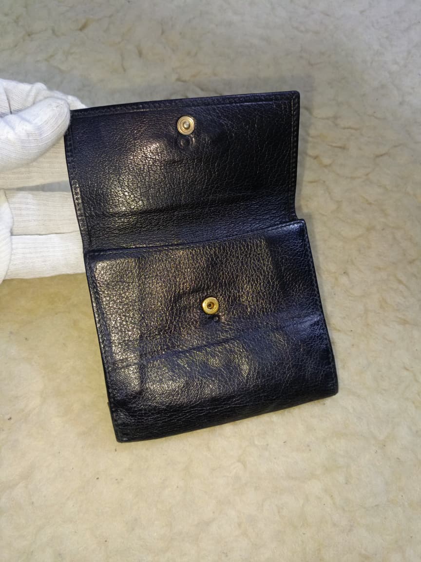 Ferragamo Black Leather Compact Wallet | Pre-Loved