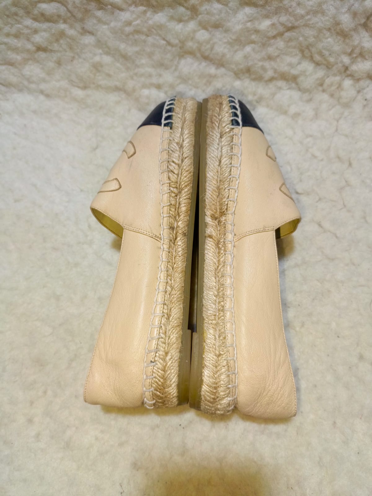 Chanel Size 36 Espadrilles Lambskin Beige/Black Shoes | Pre-Loved