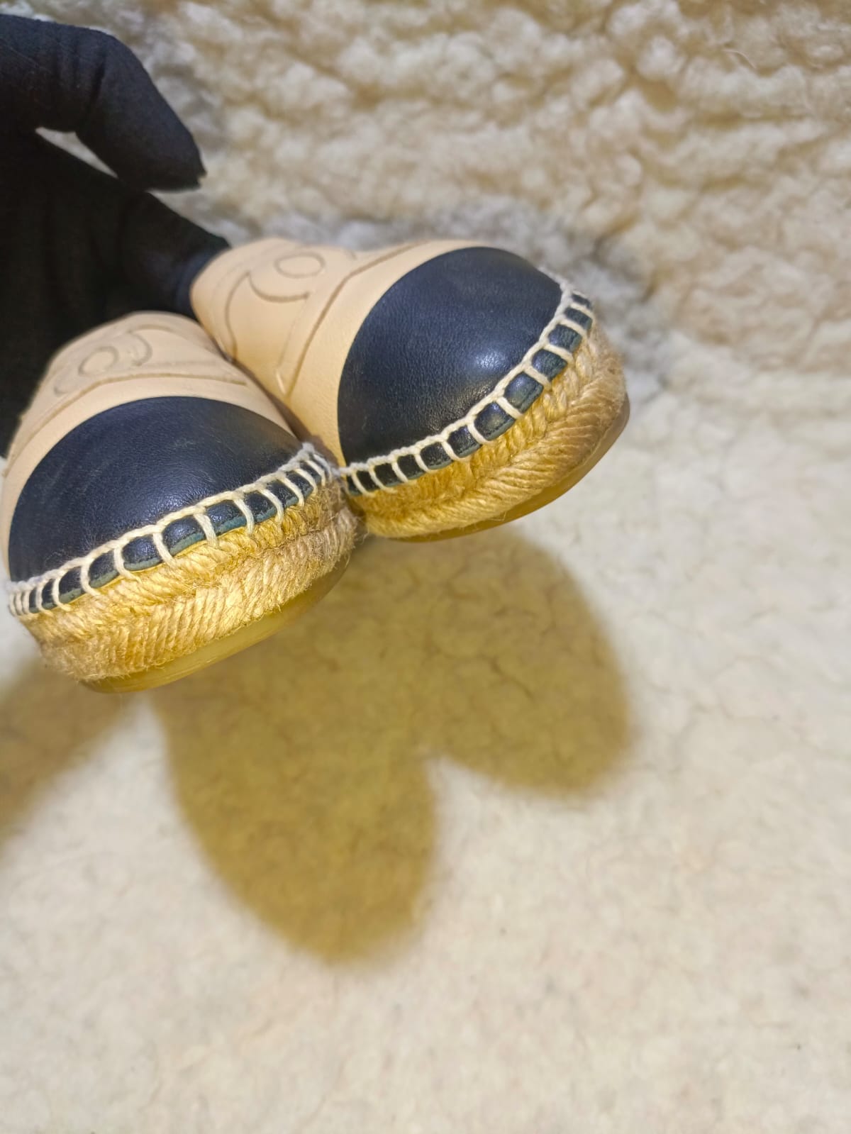 Chanel Size 36 Espadrilles Lambskin Beige/Black Shoes | Pre-Loved