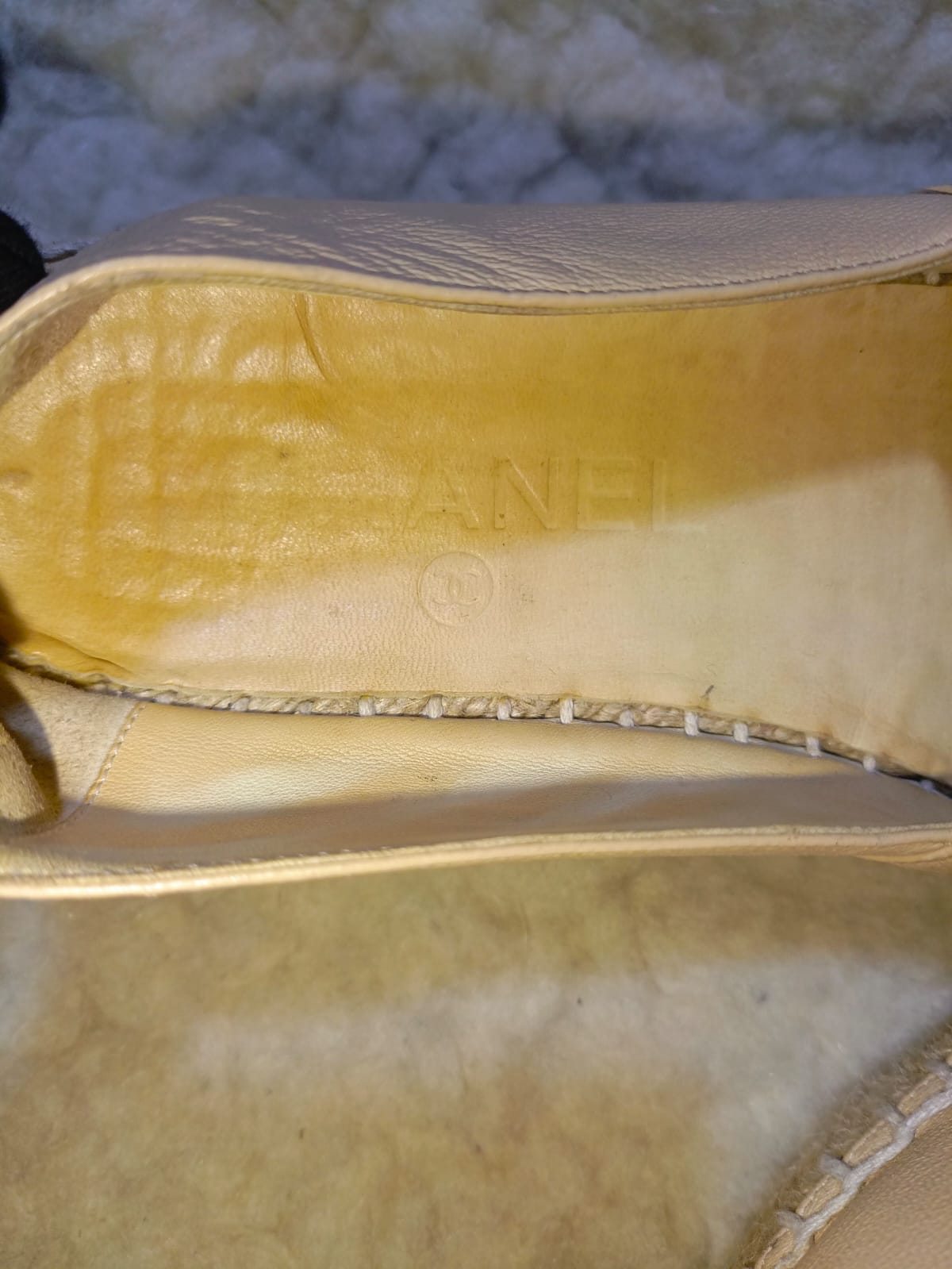 Chanel Size 36 Espadrilles Lambskin Beige/Black Shoes | Pre-Loved