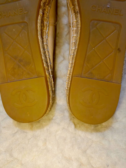 Chanel Size 36 Espadrilles Lambskin Beige/Black Shoes | Pre-Loved