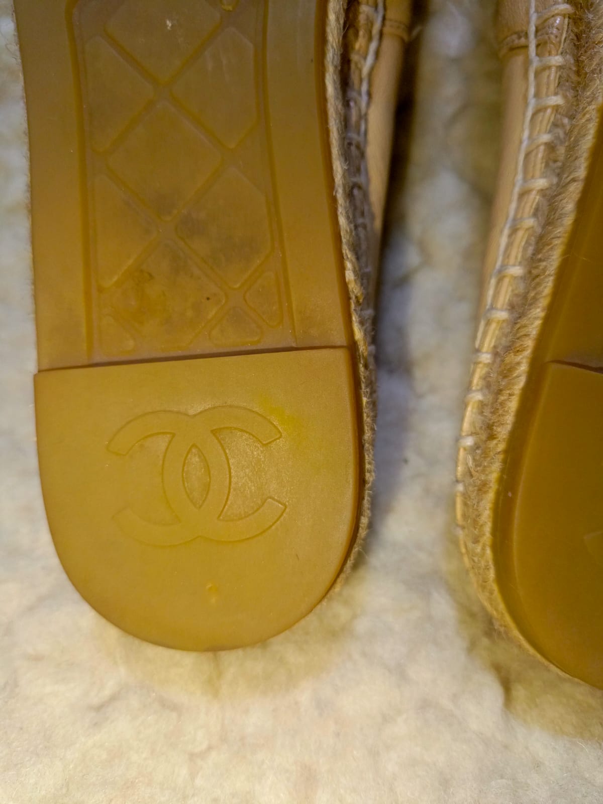 Chanel Size 36 Espadrilles Lambskin Beige/Black Shoes | Pre-Loved