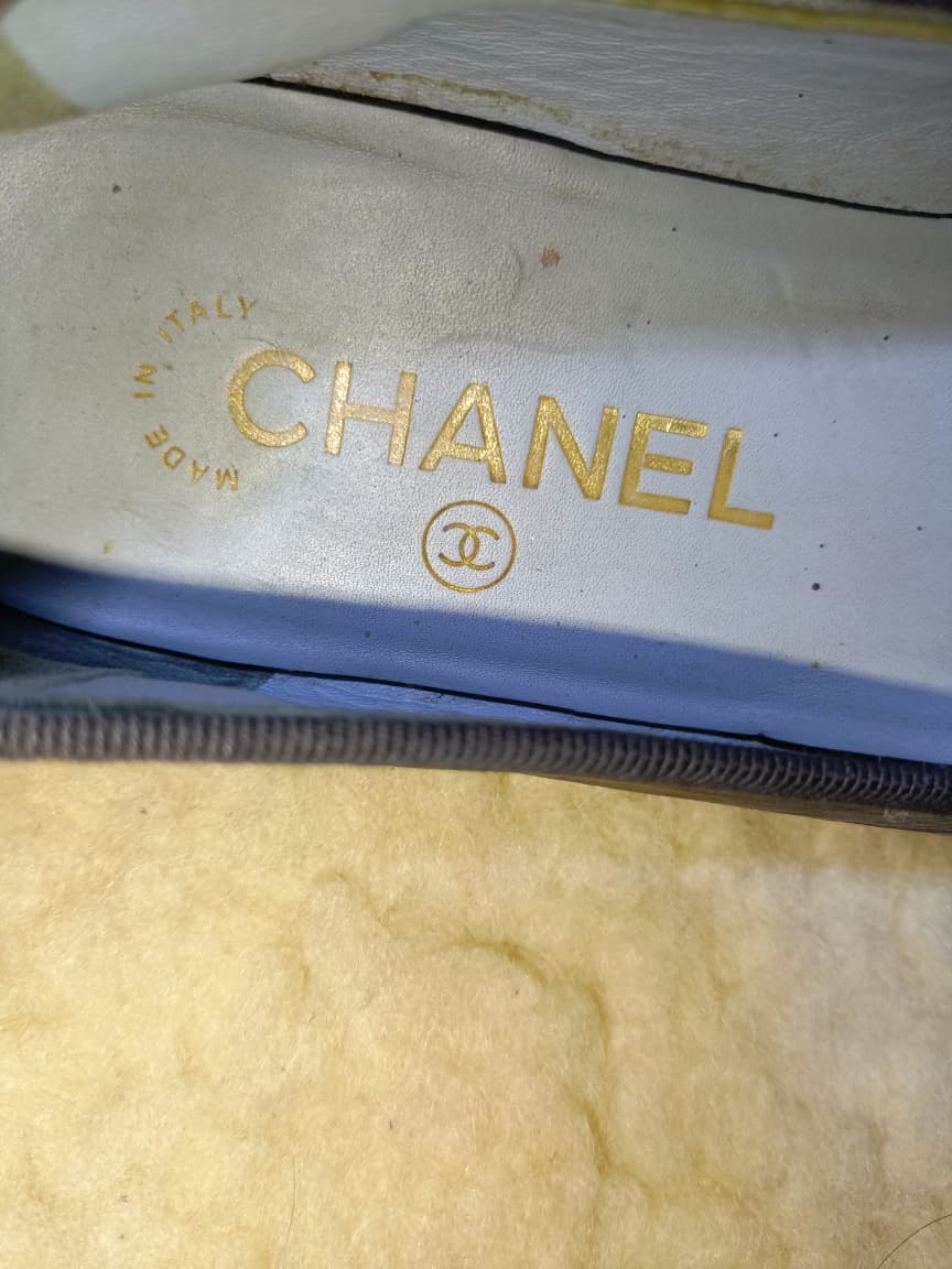 Chanel Leather ballet flats 37.5EU Black , Leather shoes | Pre-Loved