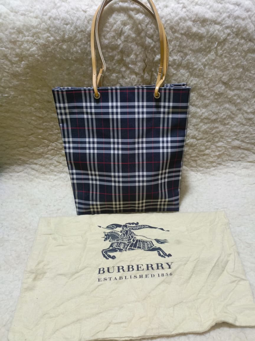 Burberry London Check Tote Bag with Leather Trim & Dust Bag | Pre-Loved