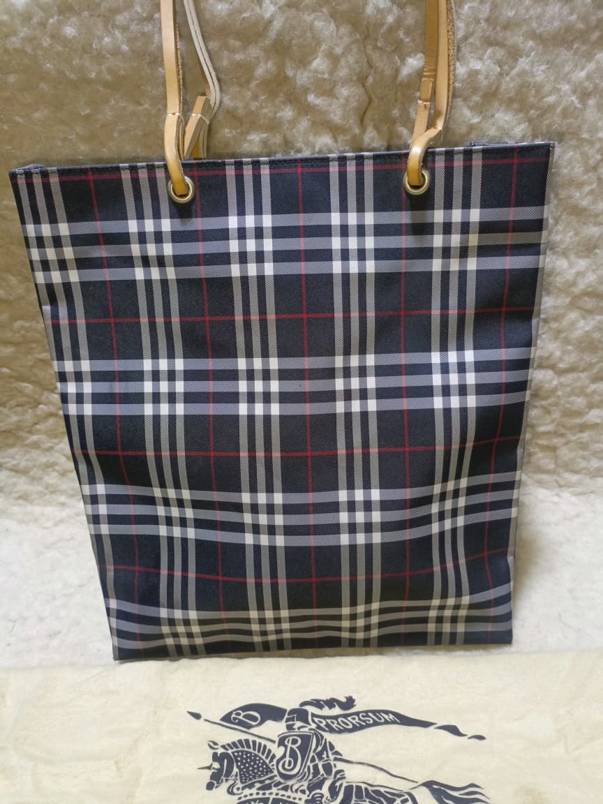 Burberry London Check Tote Bag with Leather Trim & Dust Bag | Pre-Loved