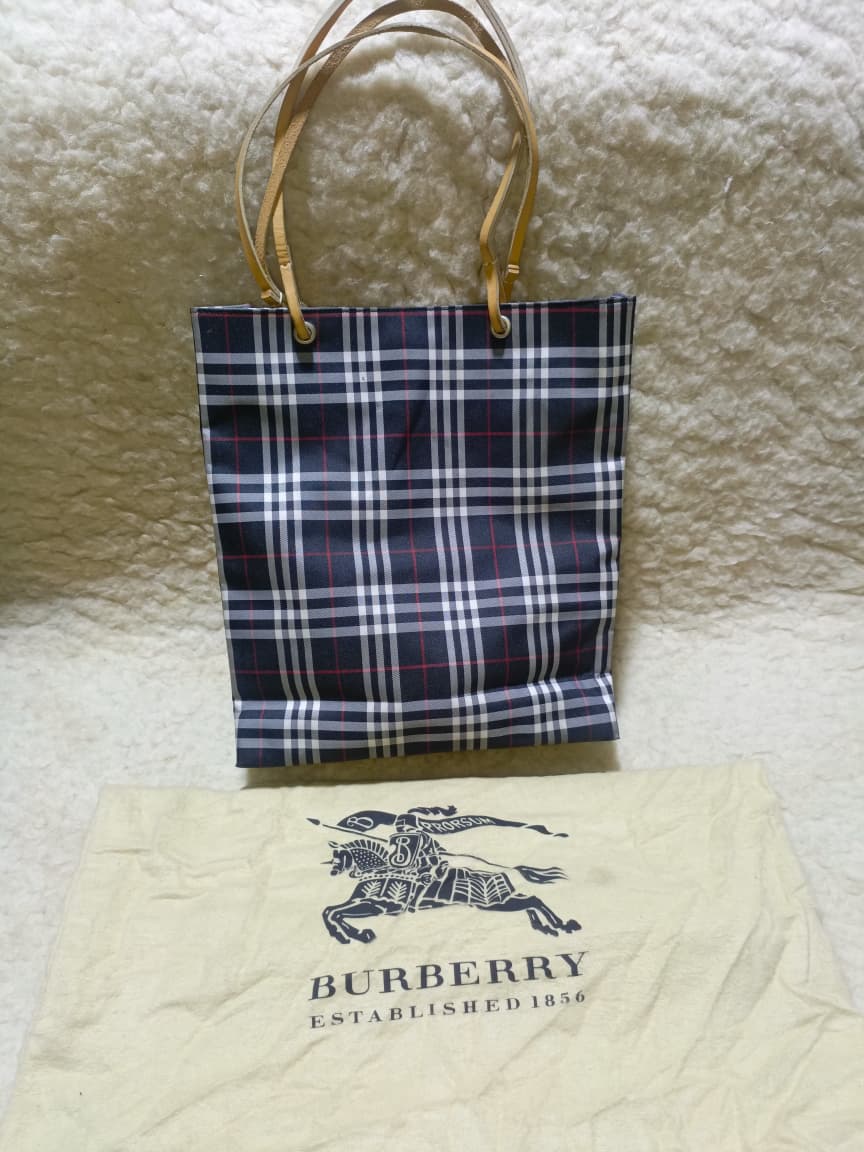 Burberry London Check Tote Bag with Leather Trim & Dust Bag | Pre-Loved