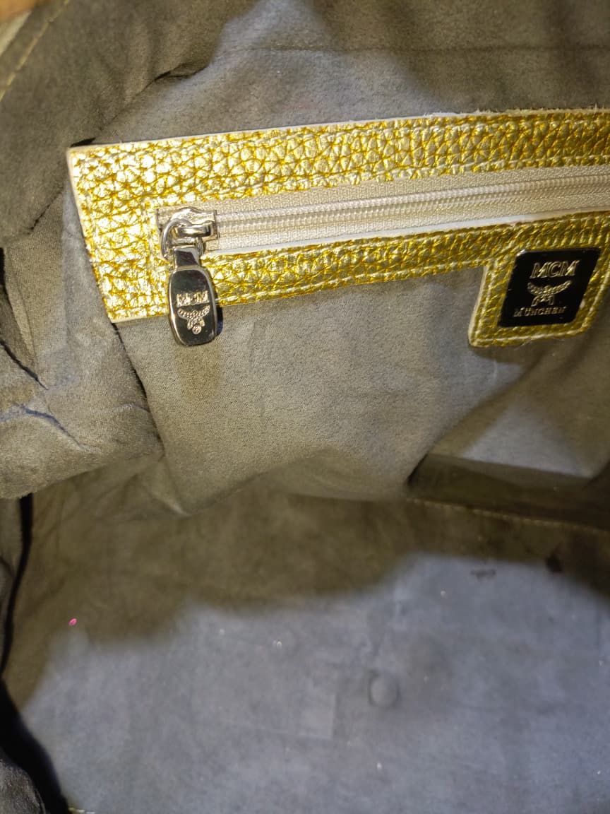 MCM Visetos Princess Lion Boston Bag – Black/Gold | Pre-Loved