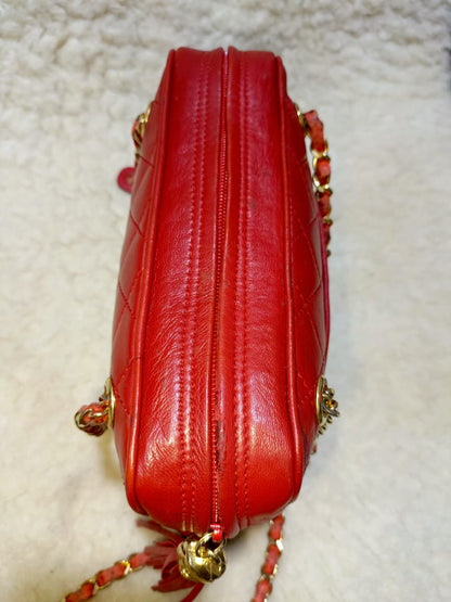Chanel Red Quilted Leather  Shoulder Bag | Pre-Loved
