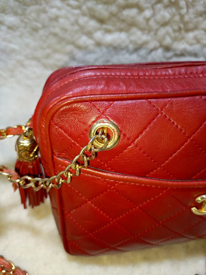 Chanel Red Quilted Leather  Shoulder Bag | Pre-Loved
