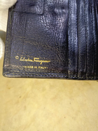 Ferragamo Black Leather Compact Wallet | Pre-Loved