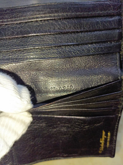 Ferragamo Black Leather Compact Wallet | Pre-Loved