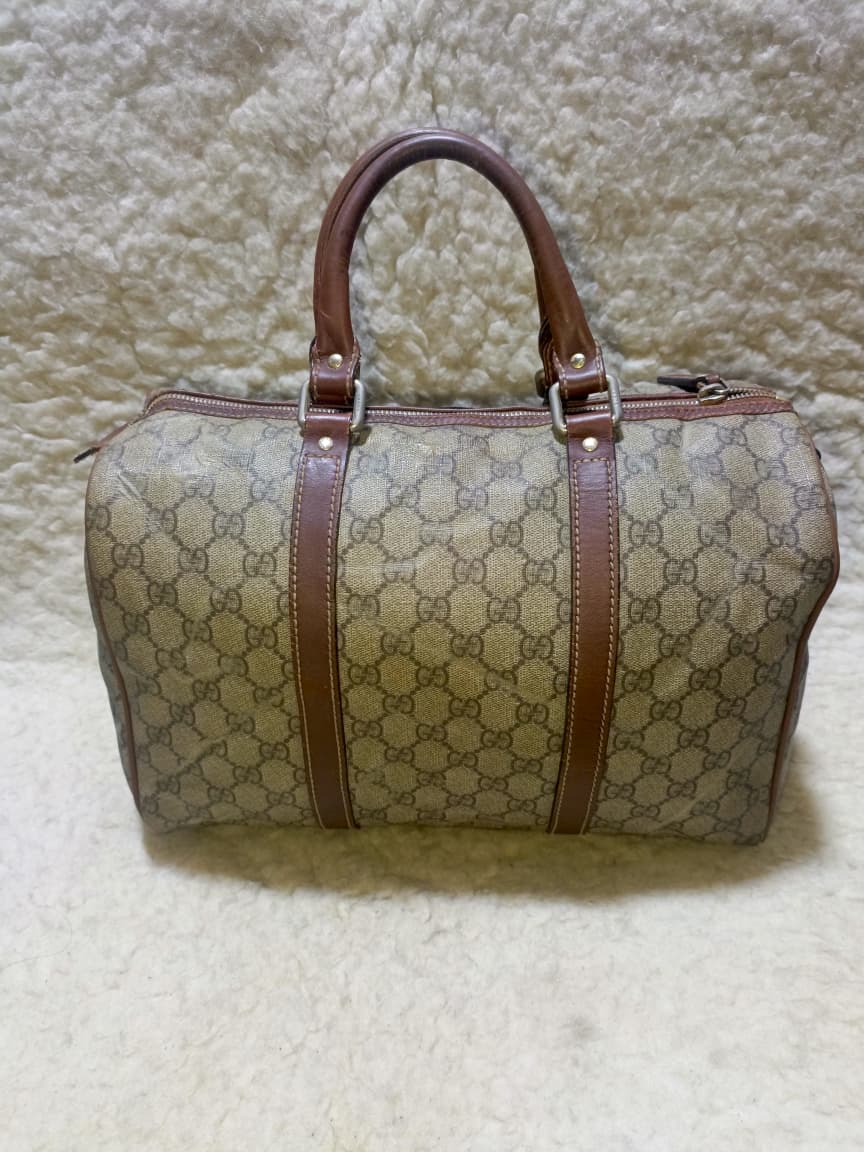 Vintage Gucci GG Brown Leather Trim | Pre-Loved