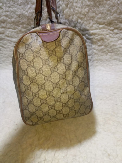Vintage Gucci GG Brown Leather Trim | Pre-Loved