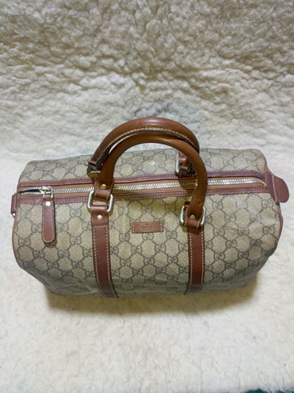 Vintage Gucci GG Brown Leather Trim | Pre-Loved