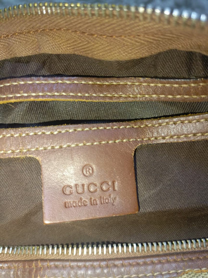 Vintage Gucci GG Brown Leather Trim | Pre-Loved