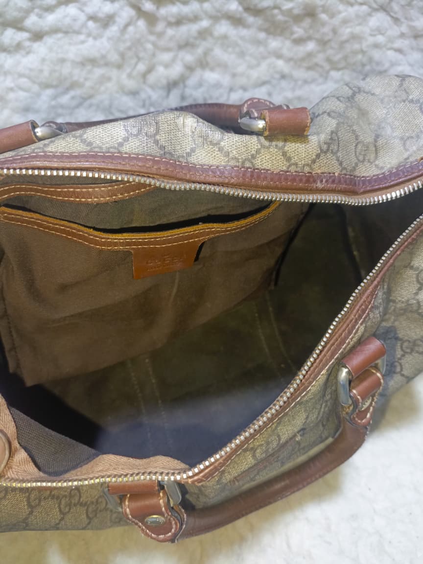 Vintage Gucci GG Brown Leather Trim | Pre-Loved