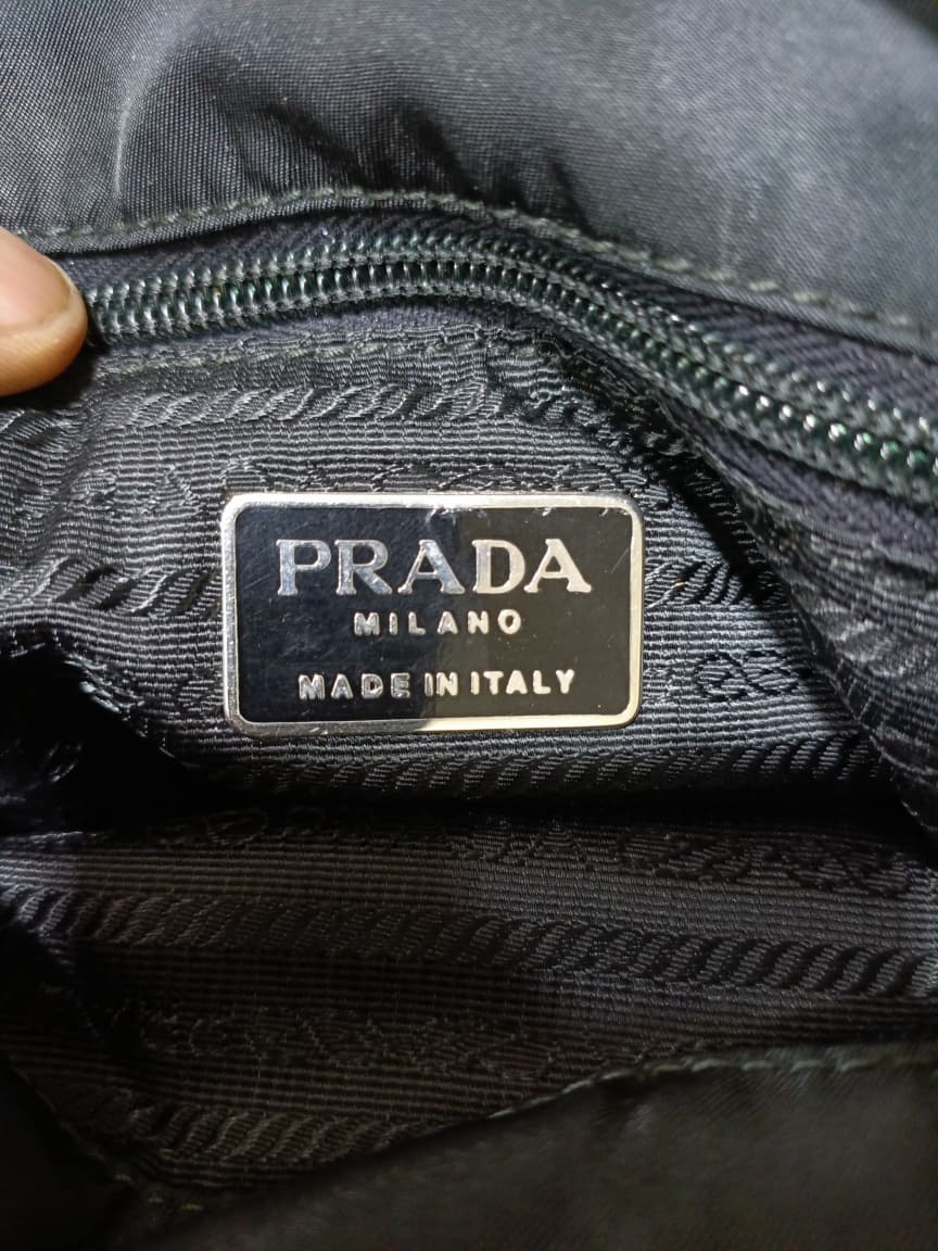 Prada Navy Nylon Chain Handle Tote | Pre-Loved