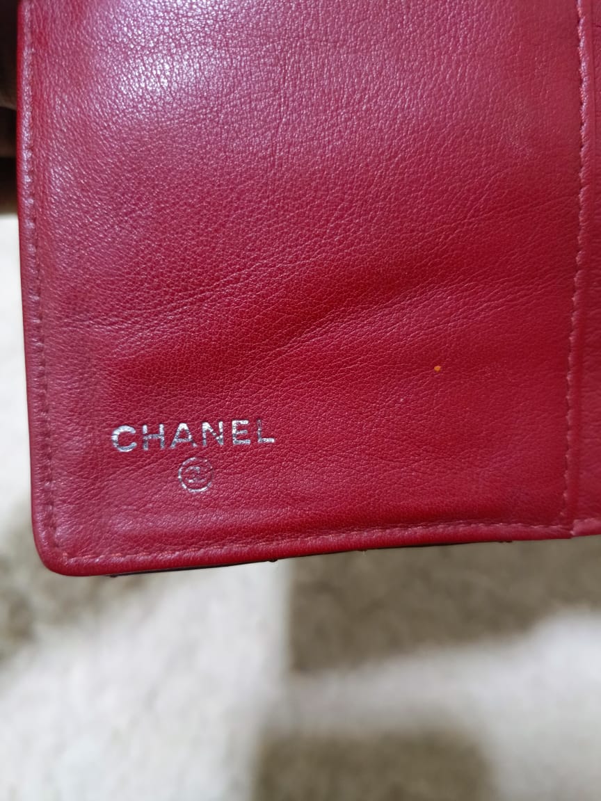 Chanel Red Quilted Patent Leather Long Wallet | Pre-Loved