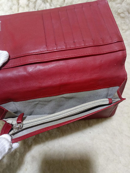 Chanel Red Quilted Patent Leather Long Wallet | Pre-Loved
