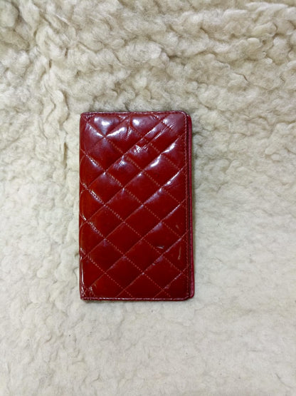 Chanel Red Quilted Patent Leather Long Wallet | Pre-Loved