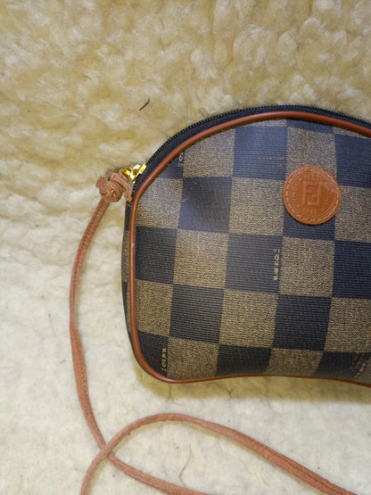 Fendi Vintage Check Pattern Mini Crossbody Pouch | Pre-Loved