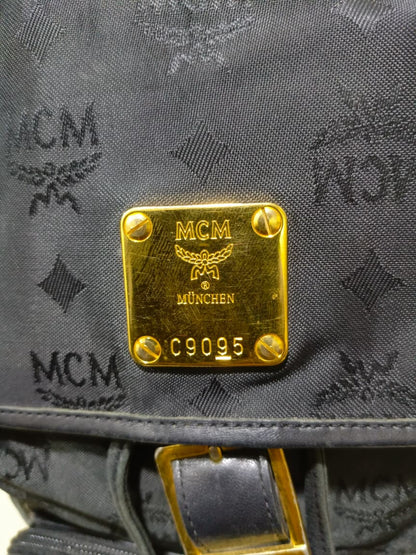MCM Monogram Nylon Backpack – Black | Pre-Loved