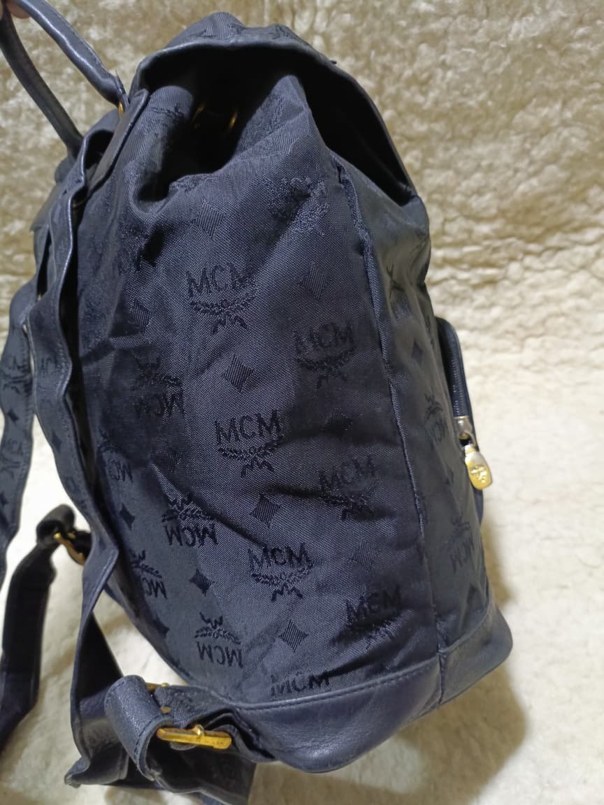 MCM Monogram Nylon Backpack – Black | Pre-Loved
