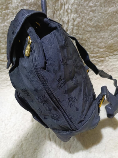 MCM Monogram Nylon Backpack – Black | Pre-Loved