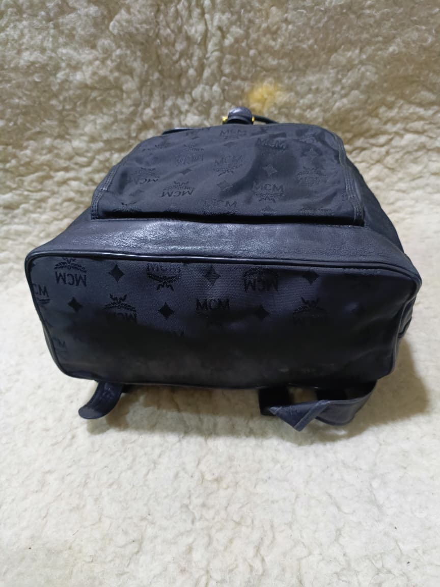 MCM Monogram Nylon Backpack – Black | Pre-Loved