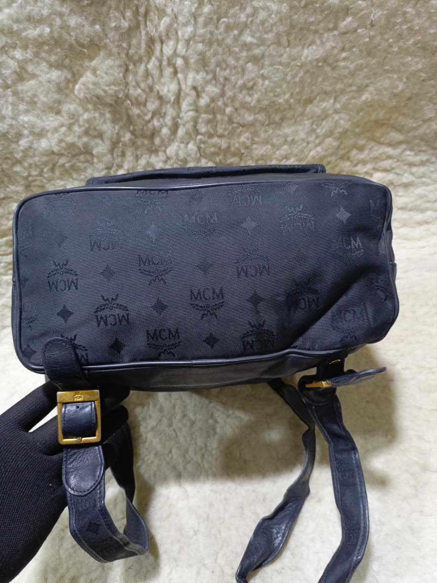 MCM Monogram Nylon Backpack – Black | Pre-Loved