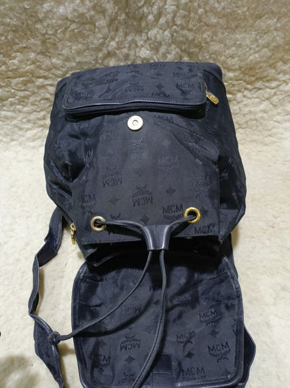 MCM Monogram Nylon Backpack – Black | Pre-Loved