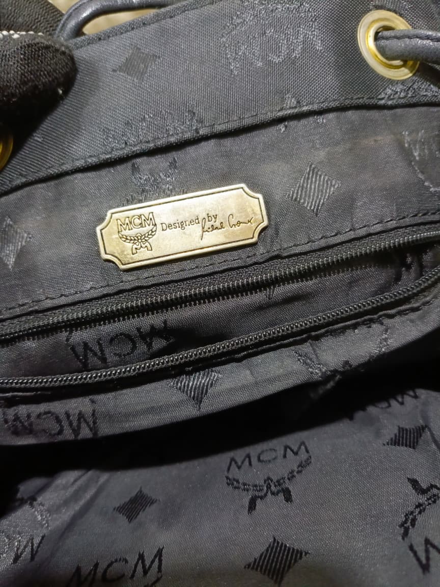 MCM Monogram Nylon Backpack – Black | Pre-Loved