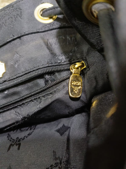 MCM Monogram Nylon Backpack – Black | Pre-Loved