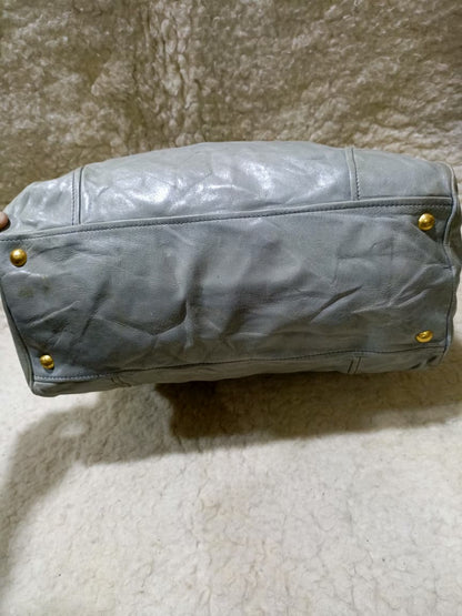 Prada Milano Tote Bag in Sage Grey | Pre-Loved