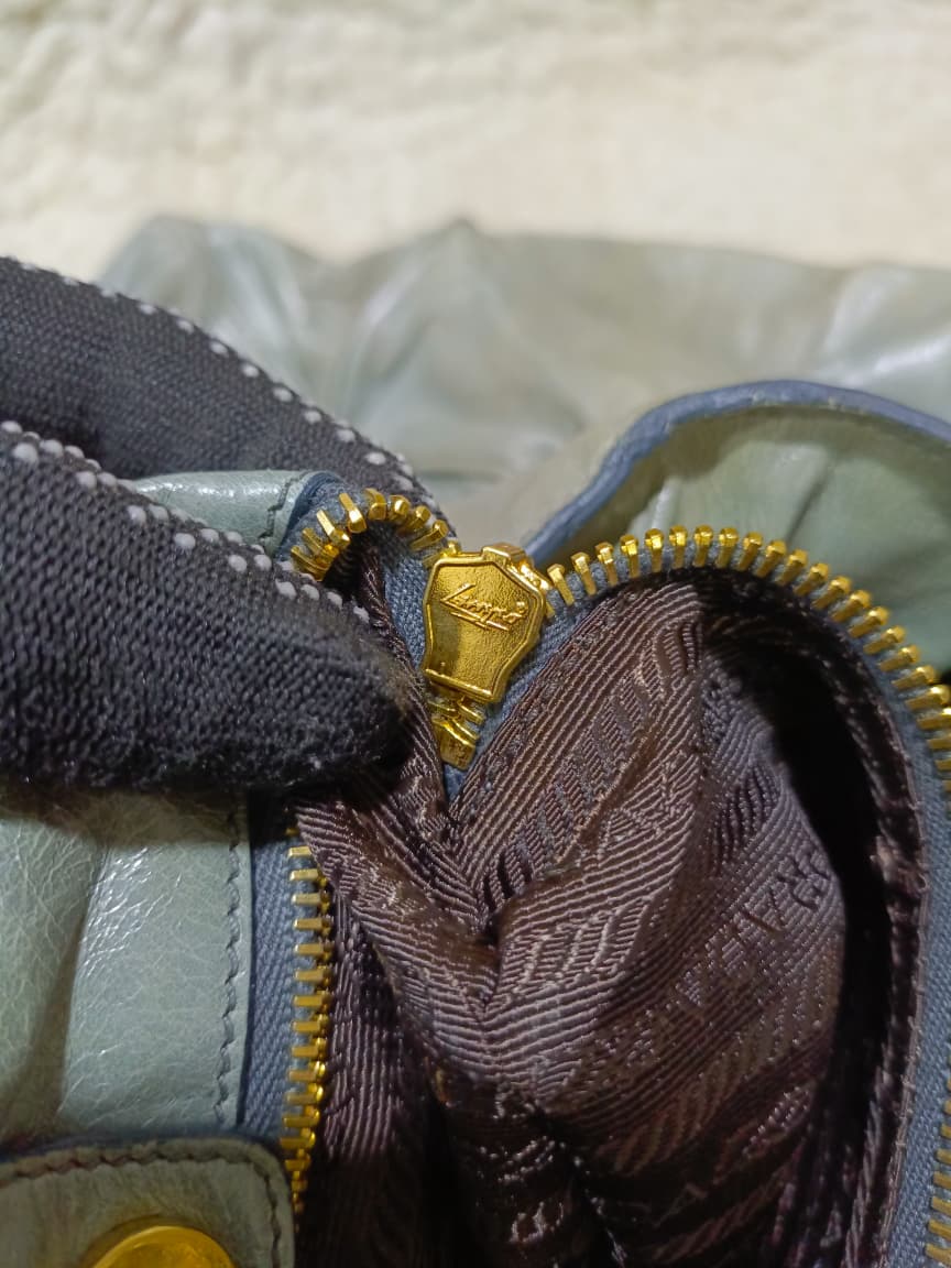 Prada Milano Tote Bag in Sage Grey | Pre-Loved