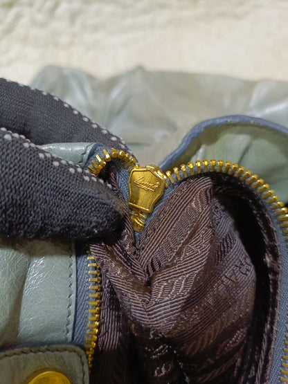 Prada Milano Tote Bag in Sage Grey | Pre-Loved