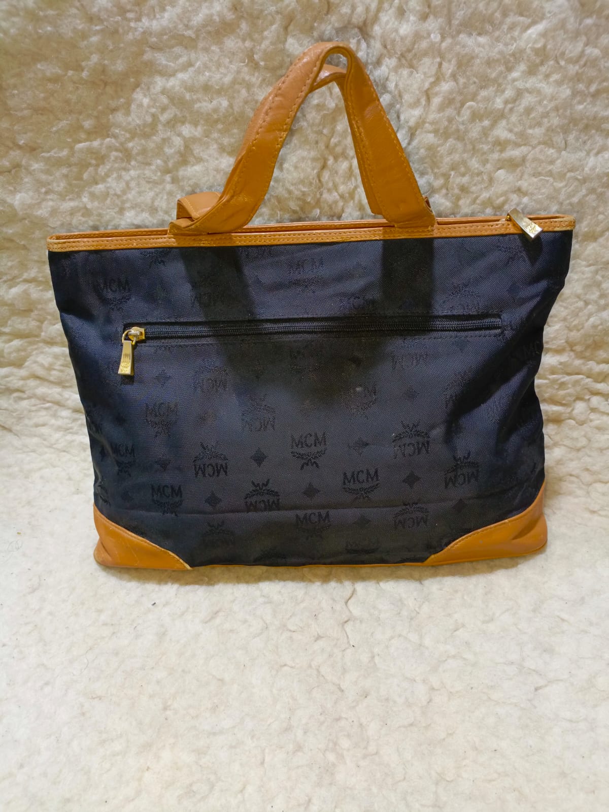MCM  Nylon Tote Bag with Leather Trim | Pre-Loved