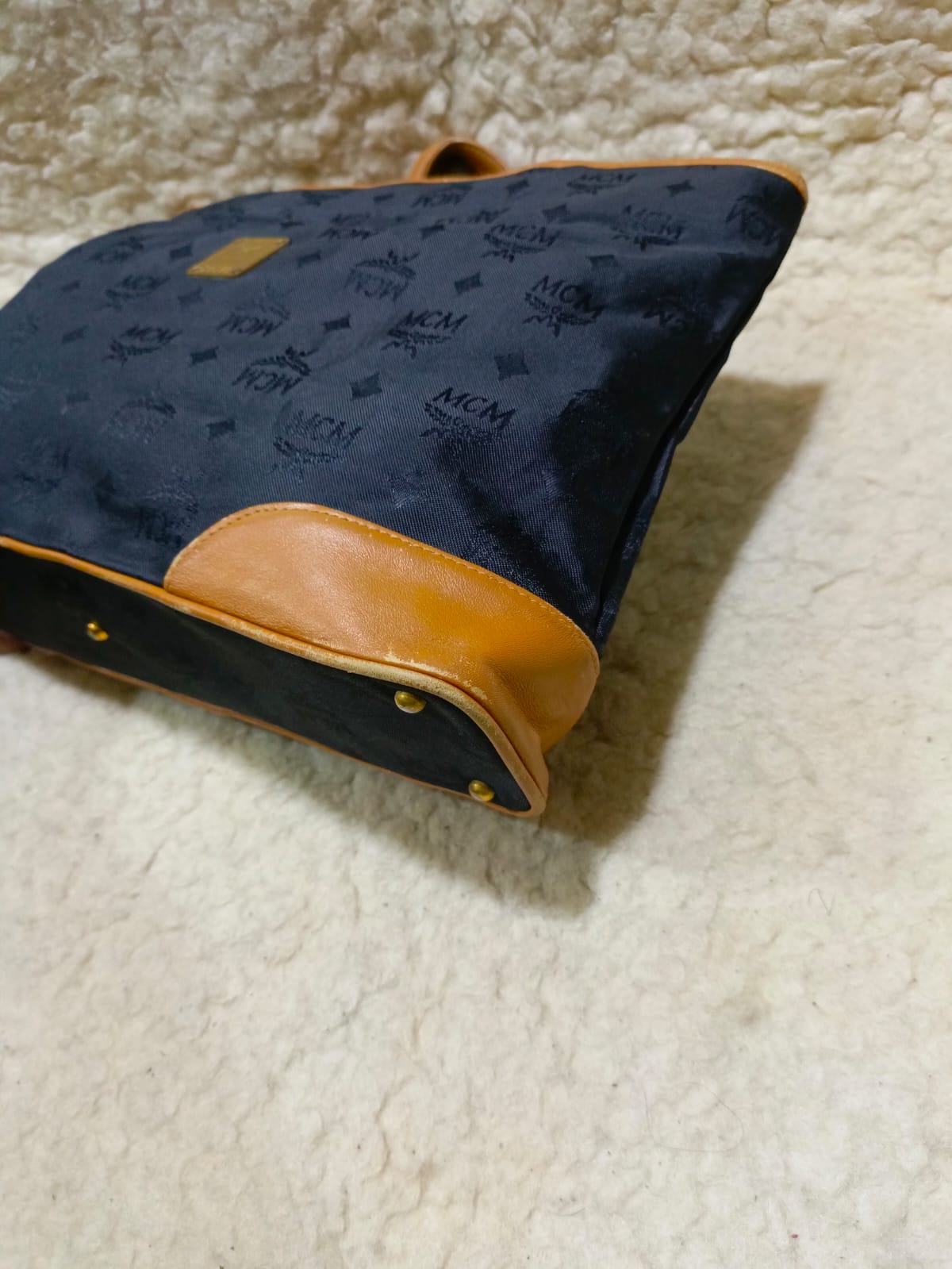 MCM  Nylon Tote Bag with Leather Trim | Pre-Loved