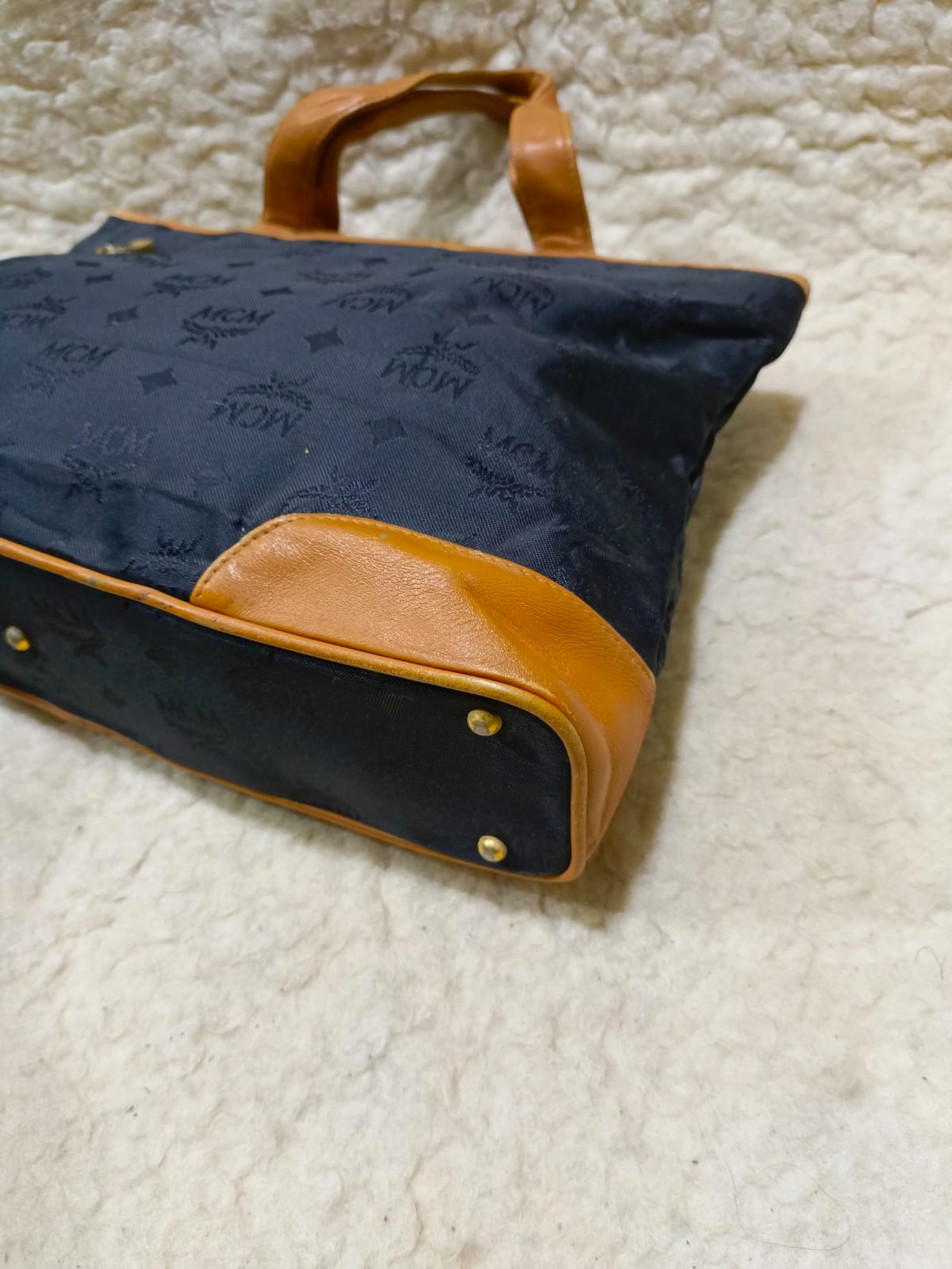 MCM  Nylon Tote Bag with Leather Trim | Pre-Loved