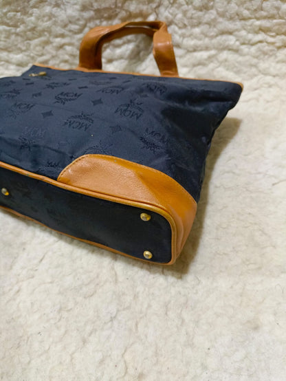 MCM  Nylon Tote Bag with Leather Trim | Pre-Loved