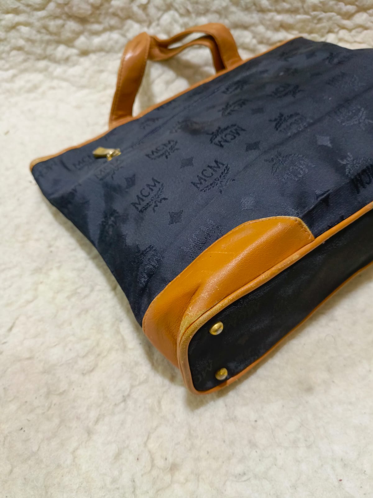 MCM  Nylon Tote Bag with Leather Trim | Pre-Loved