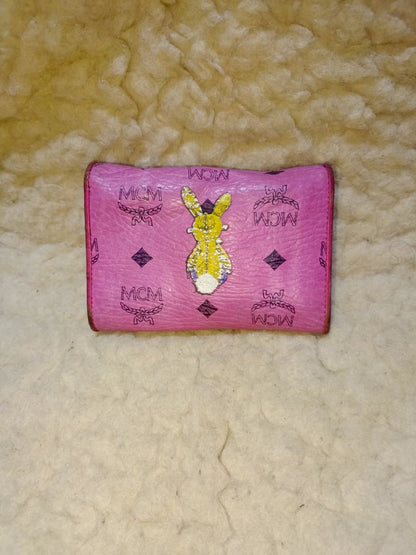 MCM Pink Rabbit Print Compact Wallet | Pre-Loved