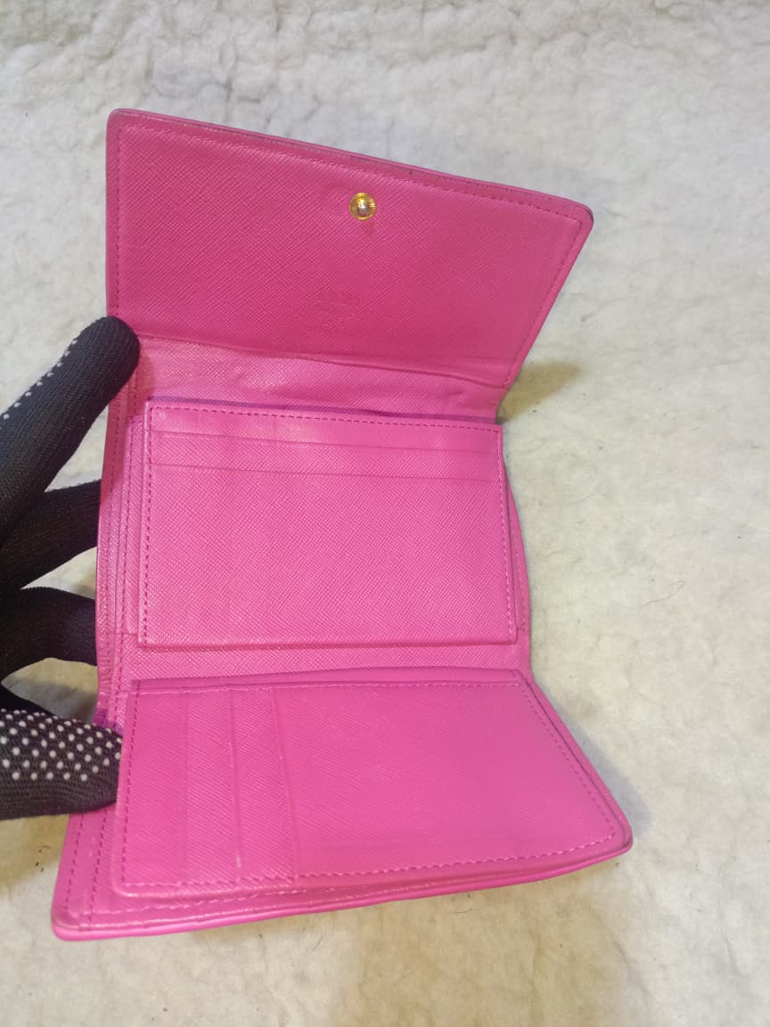 MCM Pink Rabbit Print Compact Wallet | Pre-Loved