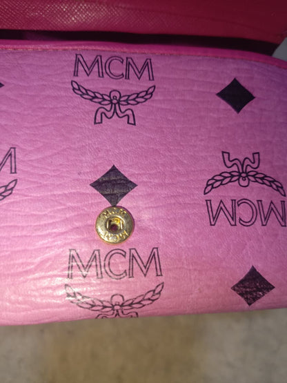 MCM Pink Rabbit Print Compact Wallet | Pre-Loved