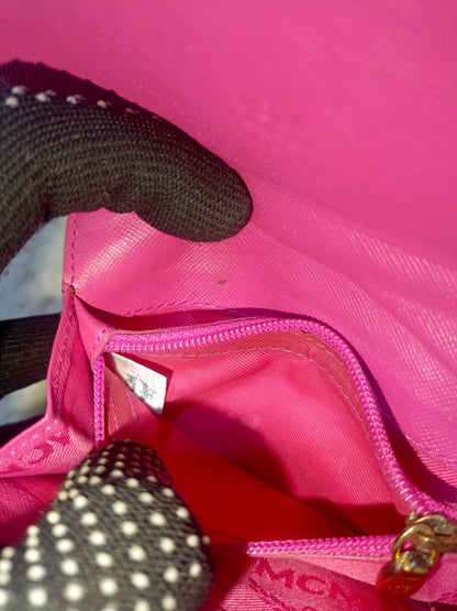 MCM Pink Rabbit Print Compact Wallet | Pre-Loved