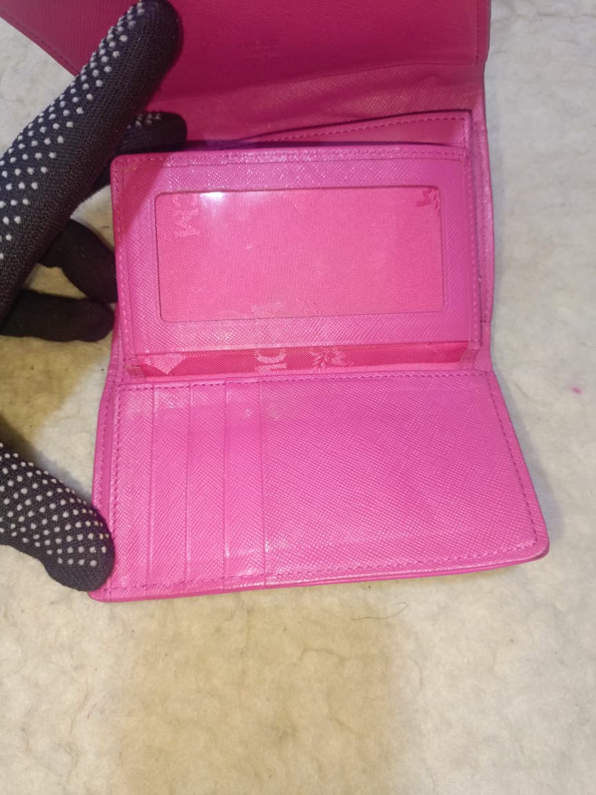 MCM Pink Rabbit Print Compact Wallet | Pre-Loved