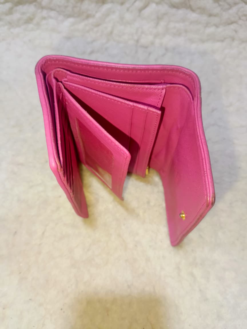 MCM Pink Rabbit Print Compact Wallet | Pre-Loved