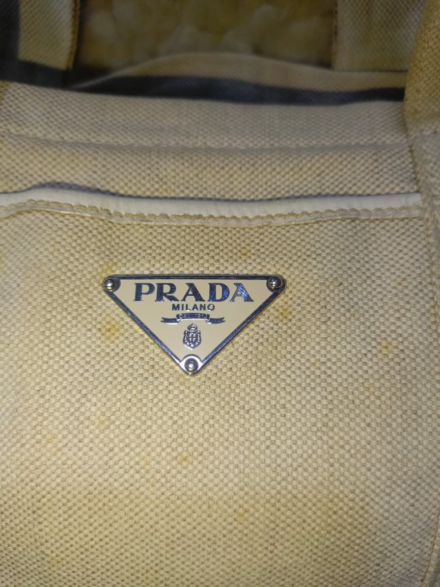 Prada Ivory Canvas Tote Bag | Pre-Loved