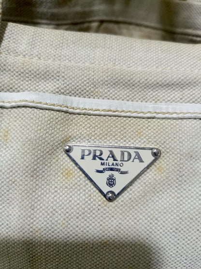 Prada Ivory Canvas Tote Bag | Pre-Loved