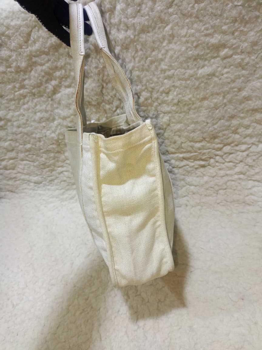 Prada Ivory Canvas Tote Bag | Pre-Loved
